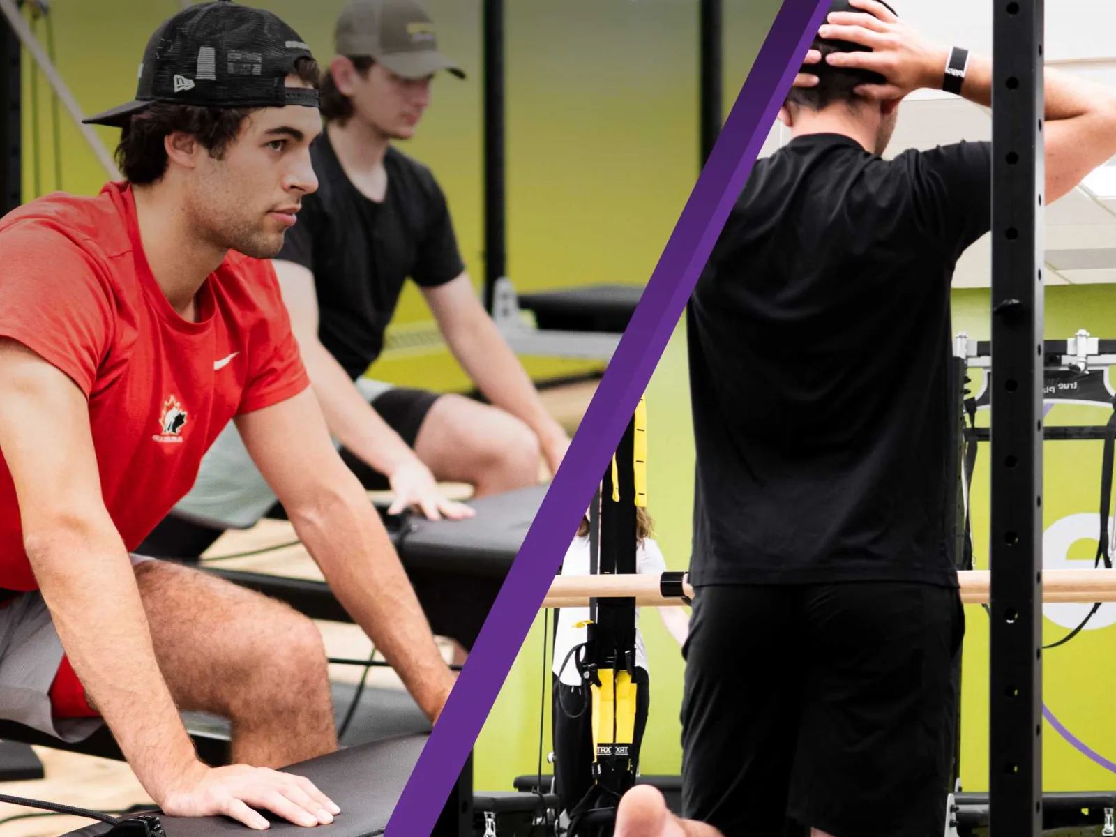 Professional hockey players exercising using the True Movement Method